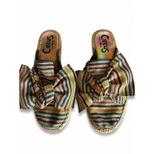 Circus By Sam Edelman Womens Lulu Espadrille Mule Sandal Multicolor Bow Size 6